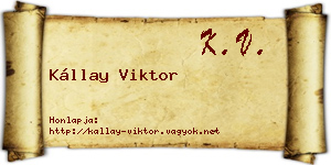 Kállay Viktor névjegykártya