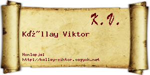 Kállay Viktor névjegykártya